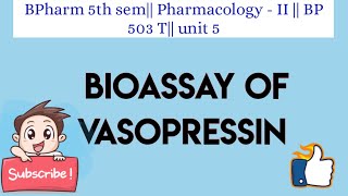 Bioassay of vasopressin [upl. by Libb]