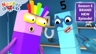 🛍️ Fives Handy Shop  Season 6 Full Episode 11 ⭐ Learn to Count  Numberblocks [upl. by Sackey]