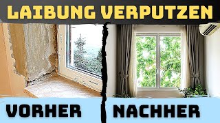 Fensterlaibung verputzen mit Kantenschutz  Kann das wirklich so einfach sein Anleitung [upl. by Etnasa]