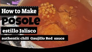 How to make Pozole  authentic red chili Guajillo sauce  salsa de chile guajillo pozole recipe [upl. by Slater359]