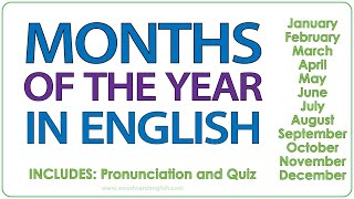 Months in English  Learn English Vocabulary  Basic English  Months Pronunciation amp Quiz [upl. by Eihpos]