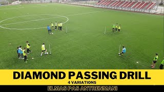 Diamond Passing Drill  4 Variations  Passing Accuracy and Quality in Football [upl. by Redle]