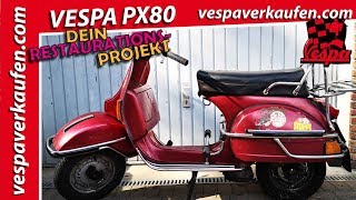 Vespa PX80 zu verkaufen ► Bj 1985 ► 36954 km Tachostand ► RESTAURATIONSOBJEKT PX 80 P80X [upl. by Star]