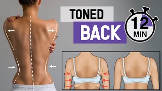 12 EXERCISES TO TONE BACK amp REDUCE FAT  Slim amp Strong Back Workout At Home  Weights [upl. by Aaberg]