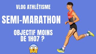 MON PREMIER SEMIMARATHON  OBJECTIF MOINS D1H07 😱 [upl. by Fulmis]