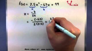 PreCalculus  Finding the maximum or minimum of a function [upl. by Drusy]