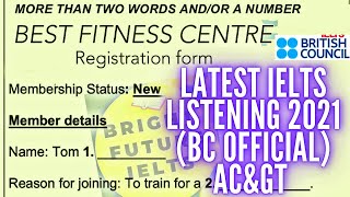 2021 NEW IELTS LISTENING BEST FITNESS CENTRE ISSUED BY BC  BRIGHT FUTURE IELTS LISTENING [upl. by Prevot]