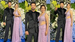 Ankita lokhande with husband arrived at Aishwarya and Sahil grand wedding reception ❤️ [upl. by Uda]