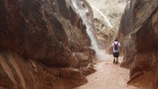 Flash Flood Caught on Camera Little Wild Horse Slot Canyon [upl. by Adlesirhc610]