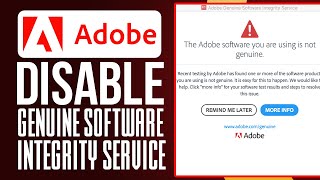 How To Disable Adobe Genuine Software Integrity Service 2024 Fast amp Easy [upl. by Ronnie]