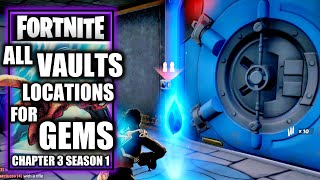 All Vault Locations For Collect Gem Fragments Outside Seven Vaults  Fortnite Chapter 3 Season 1 [upl. by Ynohtona]