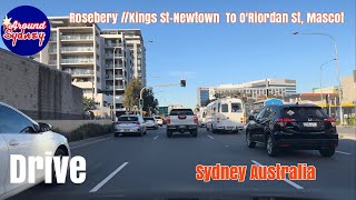 Sydney Australia🚘🚗4K 60fps HDR Driving TourRosebery Kings StNewtown To ORiordan StMascot [upl. by Essyle6]