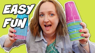 10 EASY INDOOR Games With CUPS  GAMES For ALL AGES [upl. by Spielman15]