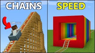 Minecraft 15 Roller Coaster Build Hacks [upl. by Brita]