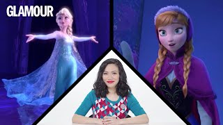 Una experta en moda analiza los trajes de Elsa y Anna de Frozen  Glamour España [upl. by Rodriguez]