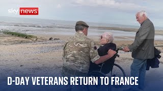 DDay veterans emotional as they return to Normandy for 80th commemorations [upl. by Hibbitts110]