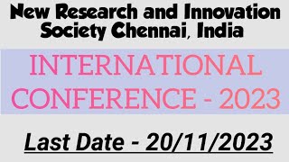 INTERNATIONAL CONFERENCE 2023  Last date for Abstract Submission  20112023 [upl. by Hootman]