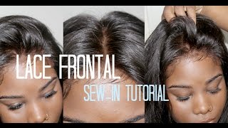 ♡ How to Sewin Your → Lace Frontal NO HAIR OUT [upl. by Hayidah]