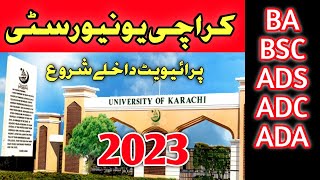 University of Karachi Private Admissions 2023  BA Admission  ADA Private Admission  ADC  uok [upl. by Catlaina594]