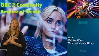 BBC2 Continuity  Doctor Who Empire of Death  280624  230am [upl. by Enelehs]