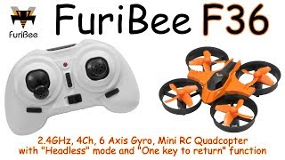 FuriBee F36 24GHz 4Ch 6 Axis Mini RC Quadcopter with Headless and One key to return RTF [upl. by Gingras319]