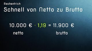 Die besten Rechentricks Schnell von Netto zu Brutto [upl. by Ykcub89]