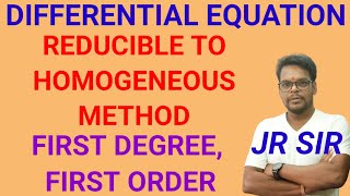 differential equation  reducible to homogeneous method  BscEngineering  BY JR SIR [upl. by Miarfe]