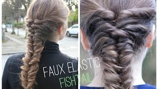 EASY Faux Elastic Fishtial braid tutorial  HairAndNailsInspiration [upl. by Ethbun389]