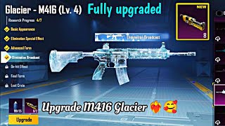 Finally❤️‍🔥 upgrade m416 glacier  M416glacier Upgrade to lvl 4  M416 glacier full upgraded bgmi [upl. by Niveb730]