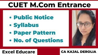 CUET PG 2024  Mcom Entrance Exam 2024  Form Filling  Paper Pattern  Syllabus  CUET  NTA [upl. by Marler]