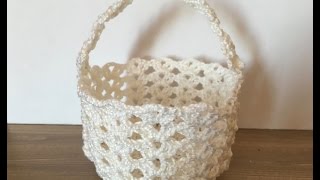 Tuto bonbonniere panier au crochet spéciale gaucher [upl. by Dolhenty875]