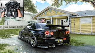 Nissan Skyline R34 GTR  The Crew Motorfest  Steering Wheel Gameplay [upl. by Arjun]