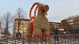 The Gavle Goat 2021  The world’s largest straw goat [upl. by Adiuqram]