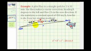 Example 2 Application of the Law of Cosines [upl. by Herm]