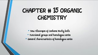 Allotropes Of Carbon  Functional Group  Homologous Series  Chemistry Lecture Fbise FSc Part 2 [upl. by Ardnaxela]