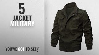 Top 10 Jacket Military 2018 KEFITEVD Mens Cotton Windbreaker Jacket Military Zipper Bomber [upl. by Legim]