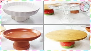 DIY CAKE CUPCAKE STAND HOW TO MAKE CAKE STANDS UNDER 3 [upl. by Gardal]