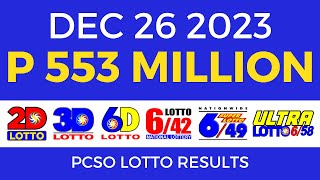 Lotto Result December 26 2023 9pm PCSO [upl. by Necyrb]