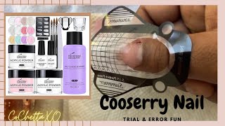 Unboxing cooserry acrylic nail system  FIRST TIME using nail forms  Bitten Nails [upl. by Peednam]