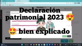 como hacer la declaración patrimonial 2023 paso a paso [upl. by Mur503]