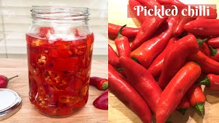 EASY QUICK PICKLED CHILLIES  Homemade Pickled Chilli Recipe [upl. by Eraste]