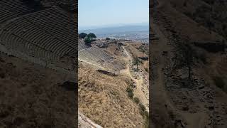 Visiting the amphitheater at the Ancient Greek city of Pergamon travel history turkey shorts [upl. by Amalita]