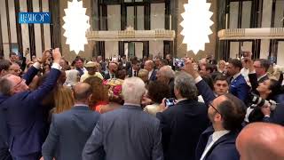 Pashinyan Macron and their spouses dance to Armenian music [upl. by Adanama]