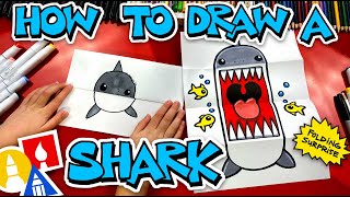 How To Draw A Shark Folding Surprise Puppet [upl. by Rednijar]