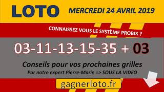 RESULTAT TIRAGE LOTO MERCREDI 24 AVRIL 2019 [upl. by Kerwinn]