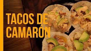 Tacos de Camarón  3 minutos en el fuego [upl. by Dnomsaj]