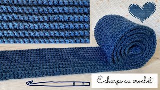 Comment faire une écharpe au crochet  Homme Femme Enfant Facile et Rapide 🧶 Tuto Lou Passion ⭐️ [upl. by Eyllek606]