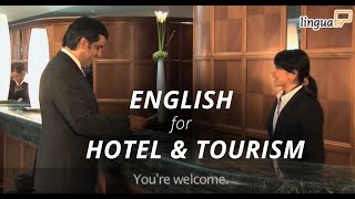 Learn English for Hotel and Tourism quotChecking into a hotelquot  English course by LinguaTV [upl. by Alhsa519]