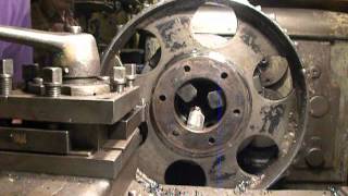 John Deere harvester log feed roller on 1K62 lathe part2  removing space piece [upl. by Lezah296]