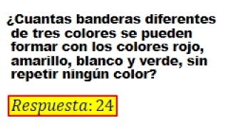 Cuantas banderas diferentes de tres franjas se pueden formar con los colores [upl. by Shadow]